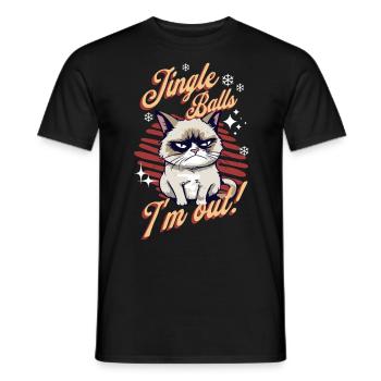 Angry Cat Xmas Sarcastic Funny Cat Meme - Men's T-Shirt - black - Front - AI Model Male 178 light (178cm)