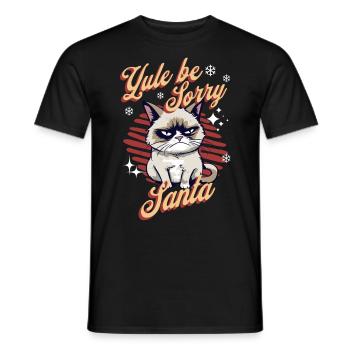 Wütende Katze Xmas Sarkastisch Lustige Katze Meme - Männer T-Shirt - Schwarz - Vorne - AI Model Male 178 light (178cm)