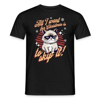 Wütende Katze Xmas Sarkastisch Lustige Katze Meme - Männer T-Shirt - Schwarz - Vorne - AI Model Male 178 light (178cm)
