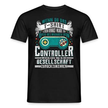 Gamer Wenn du das Lesen Kannst Zurück zur - Männer T-Shirt - Schwarz - Vorne - AI Model Male 178 light (178cm)