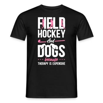 Hockey sur gazon, Hockey sur gazon pour chiens, et - T-shirt homme - noir - Devant - AI Model Male 178 light (178cm)