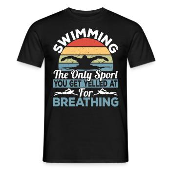 Schwimmen Die einzige Sportart, bei der man für - Männer T-Shirt - Schwarz - Vorne - AI Model Male 178 light (178cm)