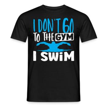 Schwimmer Ich gehe nicht ins Fitnessstudio Ich - Männer T-Shirt - Schwarz - Vorne - AI Model Male 178 light (178cm)