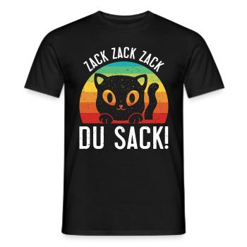 Gaming Katze Zack Zack Du Sack! Videospieler - Männer T-Shirt - Schwarz - Vorne - AI Model Male 178 light (178cm)