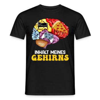 Video Spieler Inhalt meines Gehirns Videospiele - Männer T-Shirt - Schwarz - Vorne - AI Model Male 178 light (178cm)