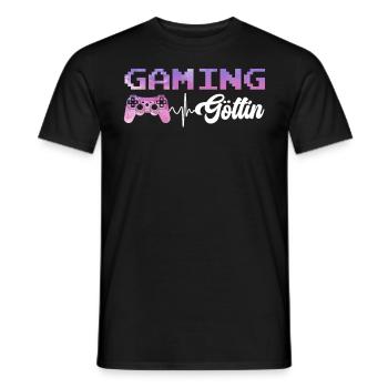Gaming Göttin Zocken Frauen Video Spieler - Männer T-Shirt - Schwarz - Vorne - AI Model Male 178 light (178cm)