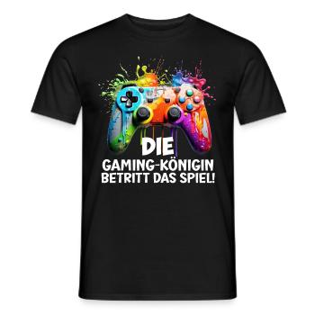 Gamer Die Gaming-Königin Betritt das Spiel! Gaming - Männer T-Shirt - Schwarz - Vorne - AI Model Male 178 light (178cm)