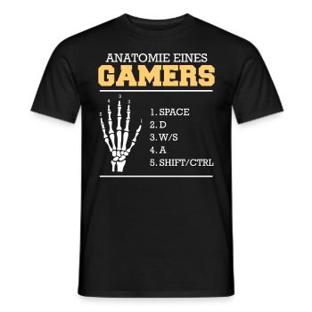 Zocken Gamer Knochenhand Gamers Video Spiel - Männer T-Shirt - Schwarz - Vorne - AI Model Male 178 light (178cm)