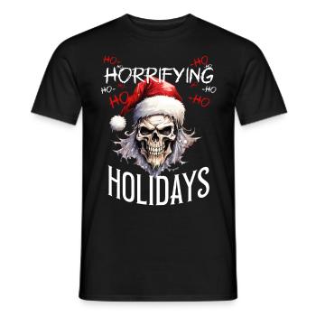 Christmas Skull Skull Horror Creepy - Men's T-Shirt - black - Front - AI Model Male 178 light (178cm)
