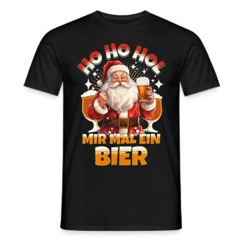Weihnachtsmann Ho Ho Hol Mir Mal Ein Bier Lustig - Männer T-Shirt - Schwarz - Vorne - AI Model Male 178 light (178cm)