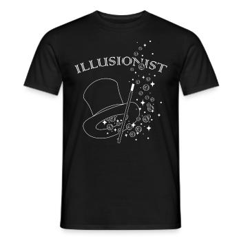 Illusionniste, Chapeau de sorcier, Magicien de rue, Magicien de scène - T-shirt homme - noir - Devant - AI Model Male 178 light (178cm)