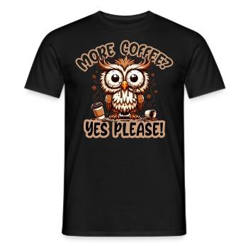 Mehr Kaffee? Ja bitte! - Männer T-Shirt - Schwarz - Vorne - AI Model Male 178 light (178cm)