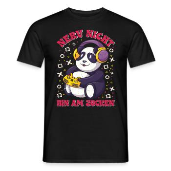Gaming Panda Nerv Nicht Bin am Zocken Videospiel - Männer T-Shirt - Schwarz - Vorne - AI Model Male 178 light (178cm)