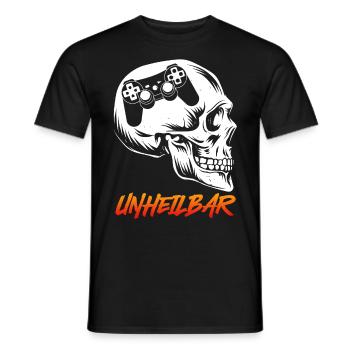 Gamer Gehirn Unheilbar Zocker Videospiele - Männer T-Shirt - Schwarz - Vorne - AI Model Male 178 light (178cm)