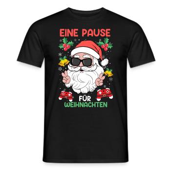 Santa Eine Pause für Weihnachten Video Spieler - Männer T-Shirt - Schwarz - Vorne - AI Model Male 178 light (178cm)