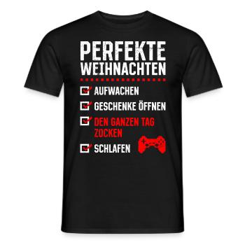 Perfekte Weihnachten Gaming Video Spiele - Männer T-Shirt - Schwarz - Vorne - AI Model Male 178 light (178cm)