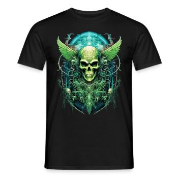 crâne, crâne, squelette, obscurité, sombre - T-shirt homme - noir - Devant - AI Model Male 178 light (178cm)