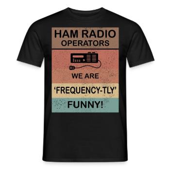 Amateur Ham Radio Operator Jokes Frequency-tly Fun - Men's T-Shirt - black - Front - AI Model Male 178 light (178cm)