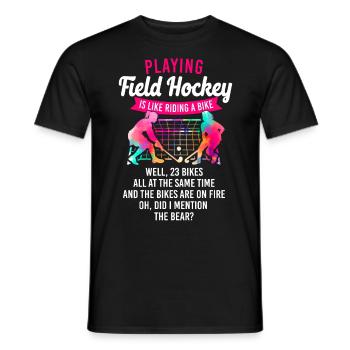 Field Hockey Playing Field Hockey - Männer T-Shirt - Schwarz - Vorne - AI Model Male 178 light (178cm)