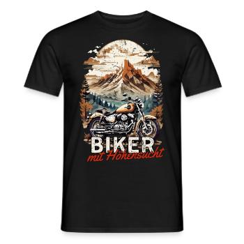 Biker mit Höhensucht Motorrad Berge - Männer T-Shirt - Schwarz - Vorne - AI Model Male 178 light (178cm)