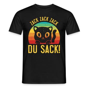 Gaming Katze Zack Zack Du Sack! Videospieler - Männer T-Shirt - Schwarz - Vorne - AI Model Male 178 light (178cm)