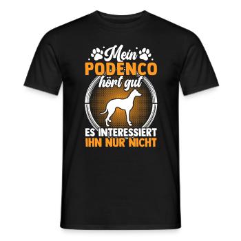 Mein Podenco hört gut Ibizan Hound - Männer T-Shirt - Schwarz - Vorne - AI Model Male 178 light (178cm)