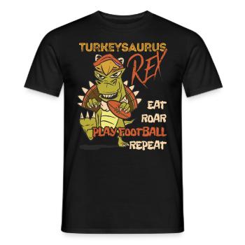 Les enfants drôle Turkeysaurus Rex Dab Dinde Dino - T-shirt homme - noir - Devant - AI Model Male 178 light (178cm)