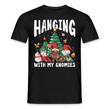Hanging With My Gnomies - Männer T-Shirt - Schwarz - Vorne - AI Model Male 178 light (178cm)