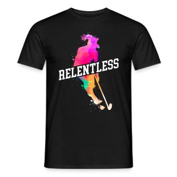 Field Hockey Watercolor Relentless - Männer T-Shirt - Schwarz - Vorne - AI Model Male 178 light (178cm)