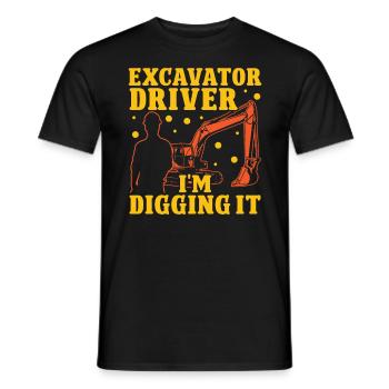 Baggerfahrer Conducteur d’excavatrice Digging It Bagger - T-shirt homme - noir - Devant - AI Model Male 178 light (178cm)