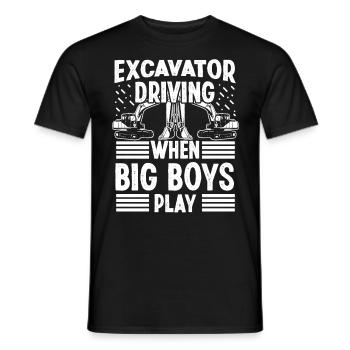 Baggerfahrer Excavator Driving Big Boy Play Bagger - Männer T-Shirt - Schwarz - Vorne - AI Model Male 178 light (178cm)