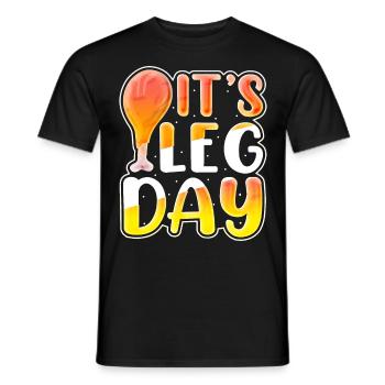 Thankful: It's Leg Day Kids Funny For Thanksgiving - Men's T-Shirt - black - Front - AI Model Male 178 light (178cm)