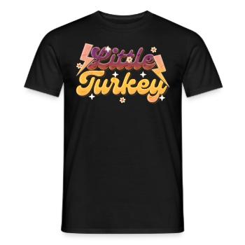 Thankful Little Turkey - Retro Thanksgiving Women - Männer T-Shirt - Schwarz - Vorne - AI Model Male 178 light (178cm)