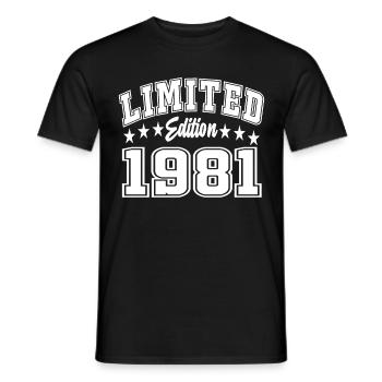 Édition limitée 1981 - T-shirt homme - noir - Devant - AI Model Male 178 light (178cm)