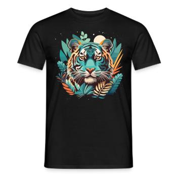 Jungle Dreams: Tigers and the Wilderness United - Men's T-Shirt - black - Front - AI Model Male 178 light (178cm)