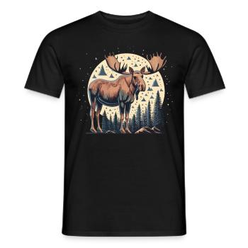 In harmony with nature: moose of the north - Men's T-Shirt - black - Front - AI Model Male 178 light (178cm)
