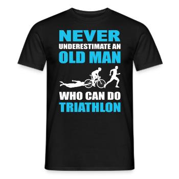 Never Underestimate An Old Man Who Can Do - Men's T-Shirt - black - Front - AI Model Male 178 light (178cm)