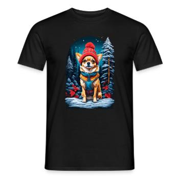 Chihuahua con gorro de invierno Chihuahua Feliz - Camiseta hombre - negro - delante - AI Model Male 178 light (178cm)