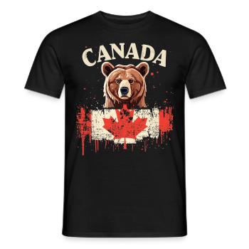 Kanadischer Bärenstolz - Männer T-Shirt - Schwarz - Vorne - AI Model Male 178 light (178cm)