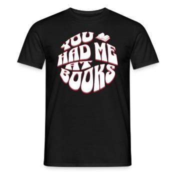 You Had Me at Books - Bücher Retro Englisch Lehrer - Männer T-Shirt - Schwarz - Vorne - AI Model Male 178 light (178cm)