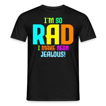 Rad '80s Neon-Inspired Design - Retro Style - Men's T-Shirt - black - Front - AI Model Male 178 light (178cm)