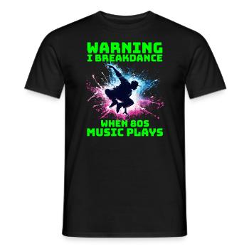 80er Jahre Breakdancer Silhouette - Neon Dance Moves - Männer T-Shirt - Schwarz - Vorne - AI Model Male 178 light (178cm)