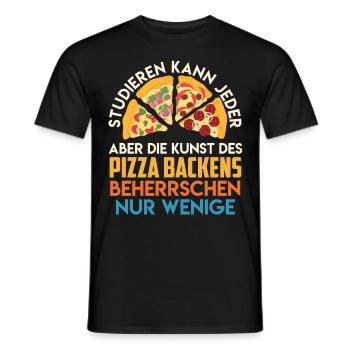 Studieren kann Jeder Kunst des Pizza Backens - Männer T-Shirt - Schwarz - Vorne - AI Model Male 178 light (178cm)