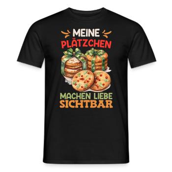Bäcker Meine Plätzchen machen Liebe Sichtbar - Männer T-Shirt - Schwarz - Vorne - AI Model Male 178 light (178cm)