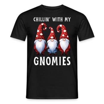Chillin With My Gnomies Gnome Weihnachten Geschenk - Männer T-Shirt - Schwarz - Vorne - AI Model Male 178 light (178cm)