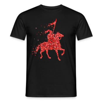 Ritter Pferde Reiten Mittelalter Ritterrüstung - Männer T-Shirt - Schwarz - Vorne - AI Model Male 178 light (178cm)