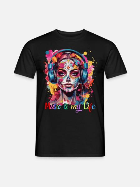 Music is my Life - Men's T-Shirt - black