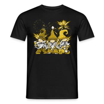 Gnomies Silvester - Männer T-Shirt - Schwarz - Vorne - AI Model Male 178 light (178cm)