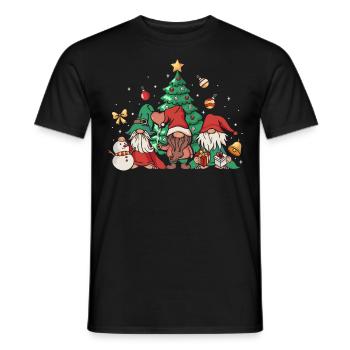 Noël des gnomies - T-shirt homme - noir - Devant - AI Model Male 178 light (178cm)