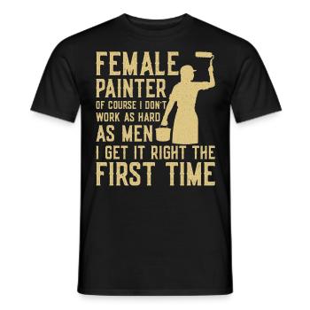 House Painter Decorator Girl - Men's T-Shirt - black - Front - AI Model Male 178 light (178cm)